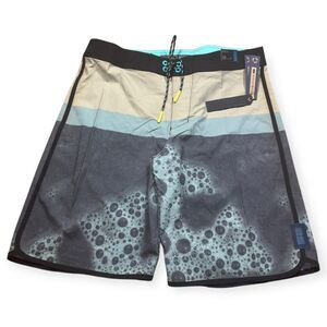 Depactus Head‎ High Board Shorts Waist 34” Multi Color 4 Way Stretch BeachWear